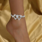 Fashionable Double Heart Anklet