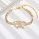 Fashionable Double Heart Anklet