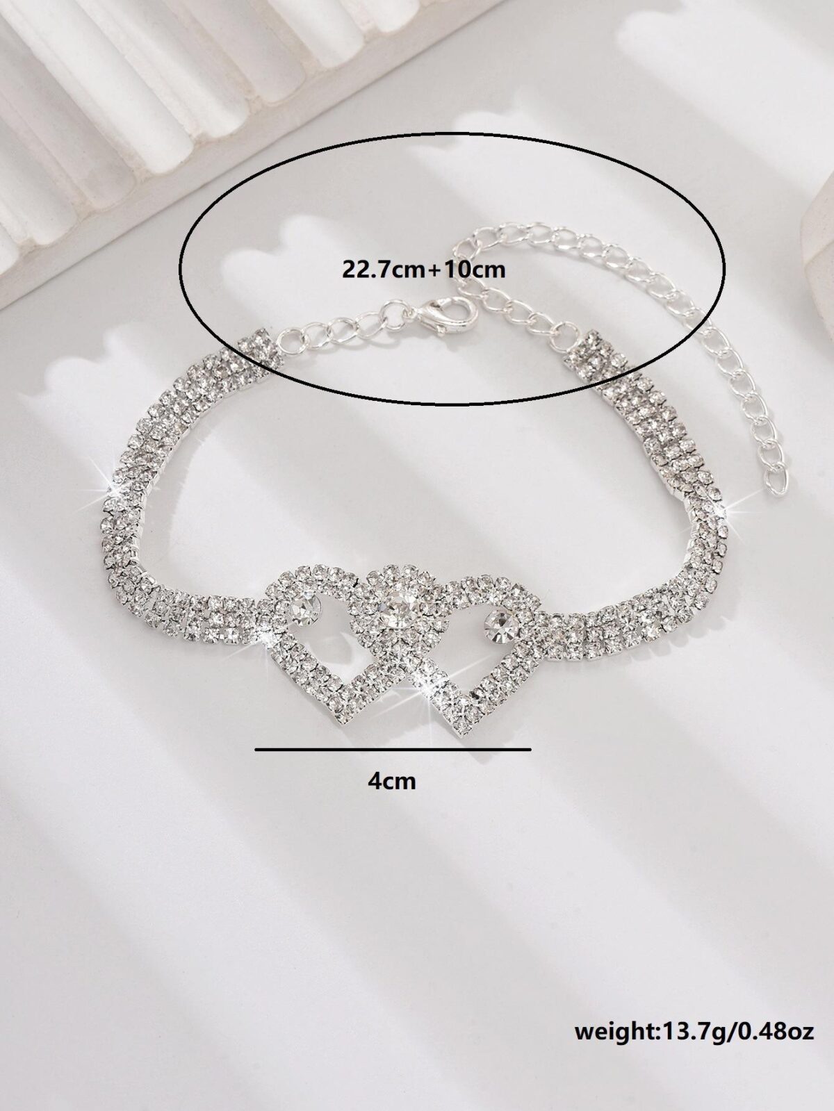 Fashionable Double Heart Anklet