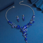 Zircon Diamond Necklace & Earrings Set