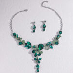 Zircon Diamond Necklace & Earrings Set