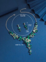 Zircon Diamond Necklace & Earrings Set