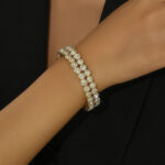 exaggerated double row bracelet