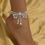 Rhinestone Anklet for Women – Bohemian Tassel Body Chain Jewelry - Image 2