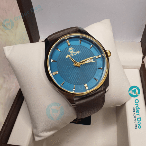 Maxlord 7149 G2 Premium Leather Watch (Turquoise Blue)