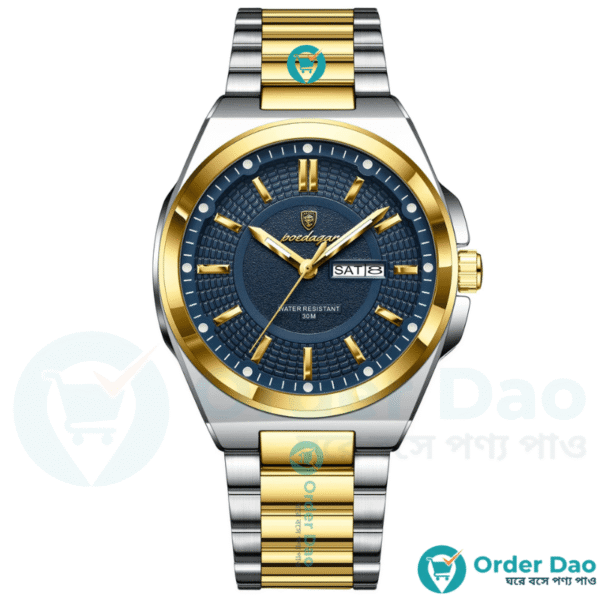 Poedagar 896 Fashion Brand Men's Watch (Silver+Gold+Blue)