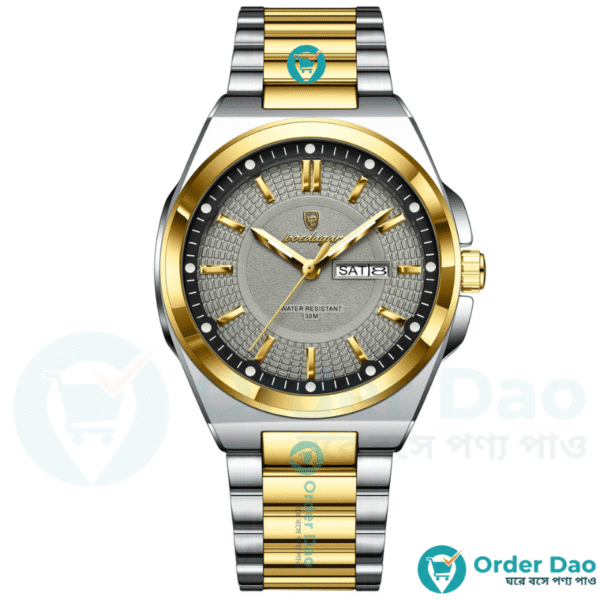 Poedagar 896 Fashion Brand Men’s Watch (Silver+Gold+Grey)