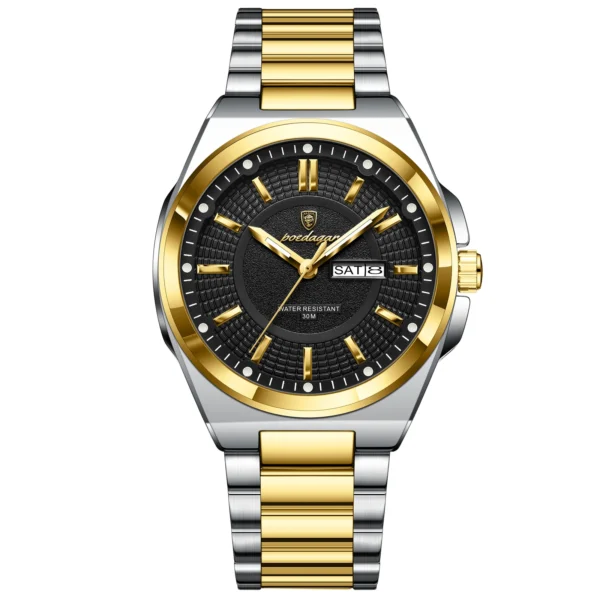 Poedagar 896 Fashion Brand Men’s Watch (Silver+Gold+Black)