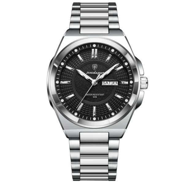 Poedagar 896 Fashion Brand Men’s Watch (Silver+Black)